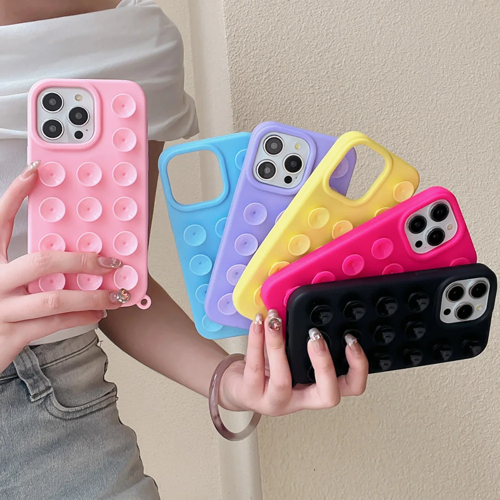 S08386105aecb4ec3983e659b5169597cl.webp 3D Suction Cup Silicone Phone Case For iPhone 16 Pro Case iPhone 13 15 17 11 12 14 Pro Max Anti Slip Wall Stand Back Cover Coque