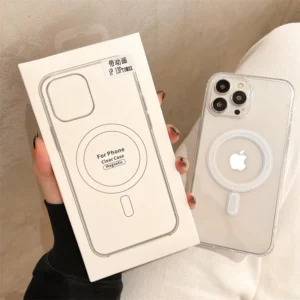 Clear Acrylic PC Phone Case For iPhone 15 14 13 12 11 Pro Max Plus Magsafe Magnetic Wireless Charge Cover