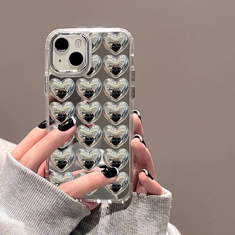 S0a107a0ebe1c4c19a012476a21bfcb6eb-1.webp Love Heart Mirror Phone Case For iPhone 17 Pro Max Case iPhone 16 13 15 11 12 14 Pro Max 17 Air XR XS X Shockproof Bumper Cover