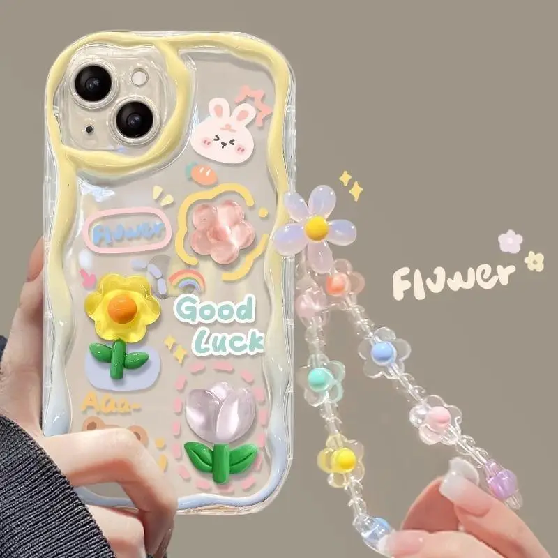 S0b0f6b5f9dca4c1a923c8da9378bc97bK.webp 3D Cute Pink Flower Phone Chain Lanyard Case for Iphone 17 Air 16 Pro Max 11 12 13 14 15 Pro Max Plus Mini Hang Cover