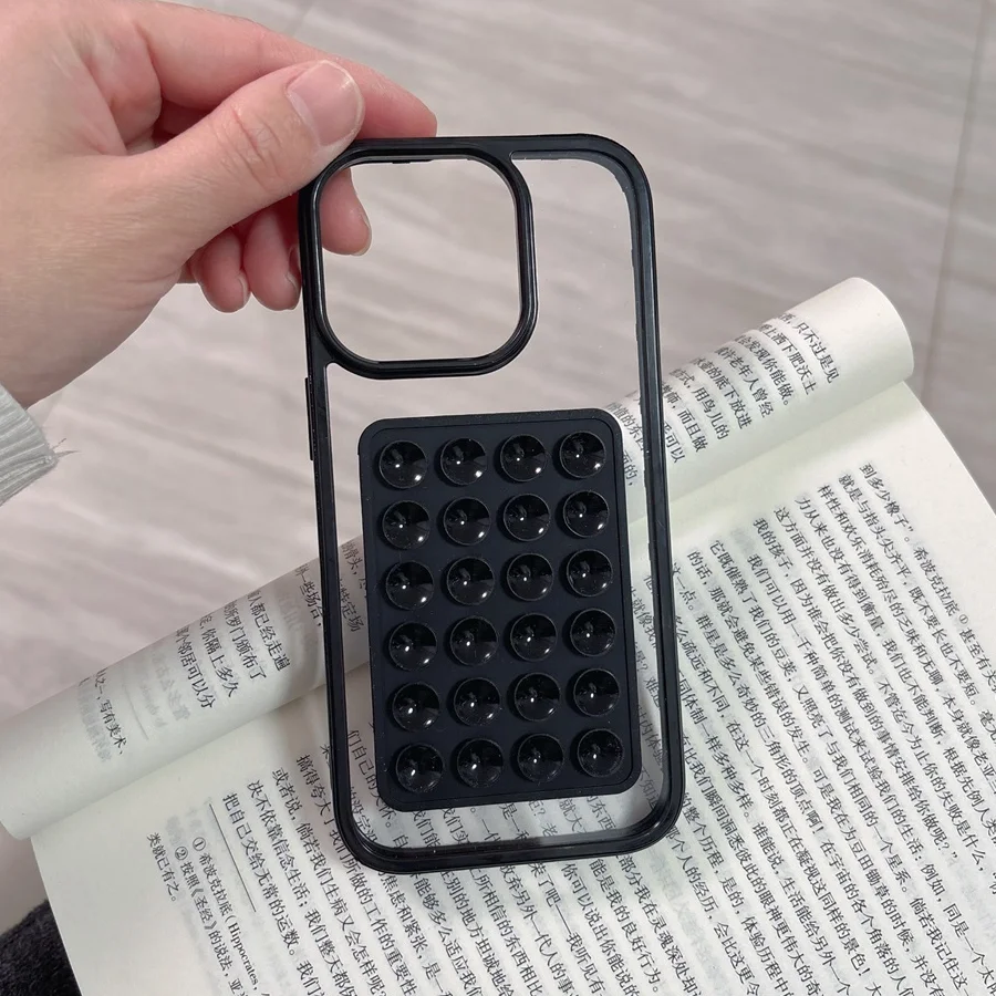 S0b3695d5e980468f95e643b61f12e511x.webp 3D Suction Cup Airbag Phone Case For iPhone 17 16 15 14 13 12 11 Pro Max XR X XS 7 8 Plus Clear Candy Shockproof Bumper Cover