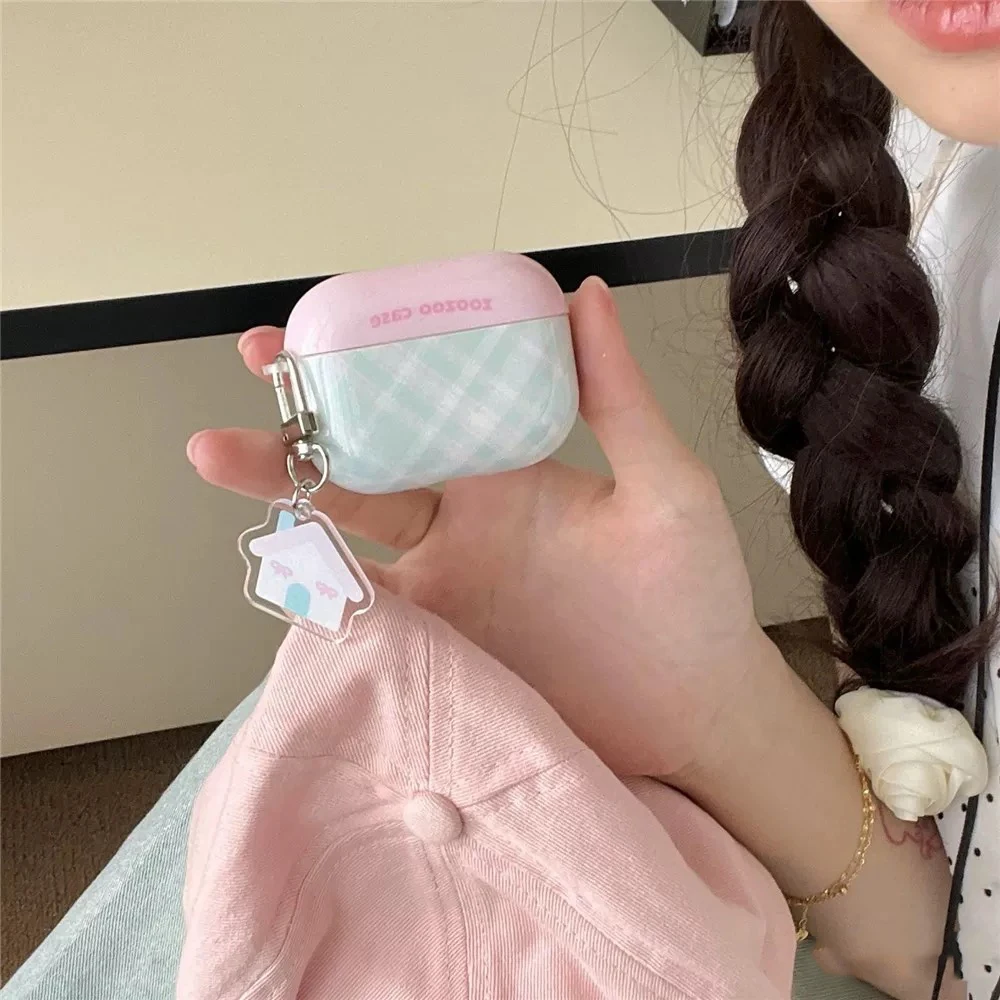 Simple Contrasting Color Grid Ripple Point Suitable For AirPods 3 Headphone Cover, New And Fresh