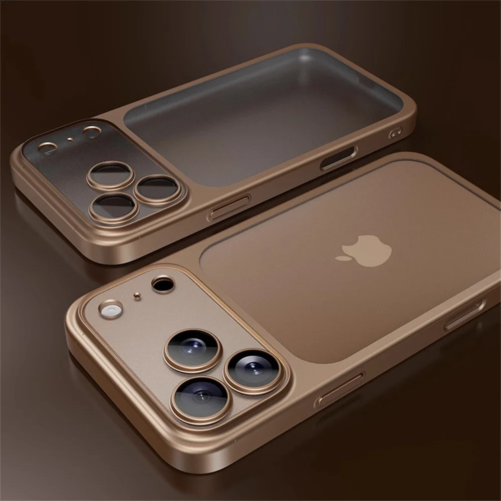 S0c3f1dd17fe74e95a9c78218e69ee64by-2.webp Luxury Original Matte Clear Frosted Phone Case For iPhone 17 16 15 Pro Max Lens Protection Solid Color Frame Shockproof Cover