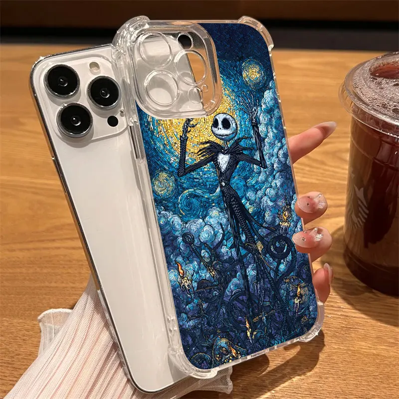 S0cece62077b54791a044ed3d44838415U.webp Halloween Jack Sally Skellington Phone Case Clear For iPhone 17 16 14 15 11 12 13 Pro Max 16E 15 16 Plus 17 Air Shockproof Cover