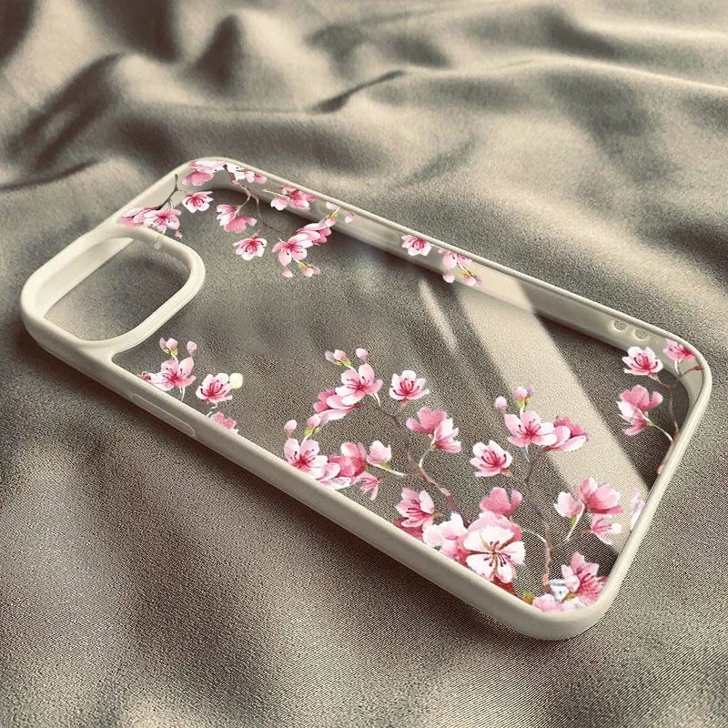 S0cf8aad7113c40f5a0586d0eeb571fadu.webp Pink Magnolia Flower Phone Case For iPhone 17 16 15 14 11 13 12 Pro Max 7or 8 SE 17Air Plum Blossom Shockproof Clear Hard Cover
