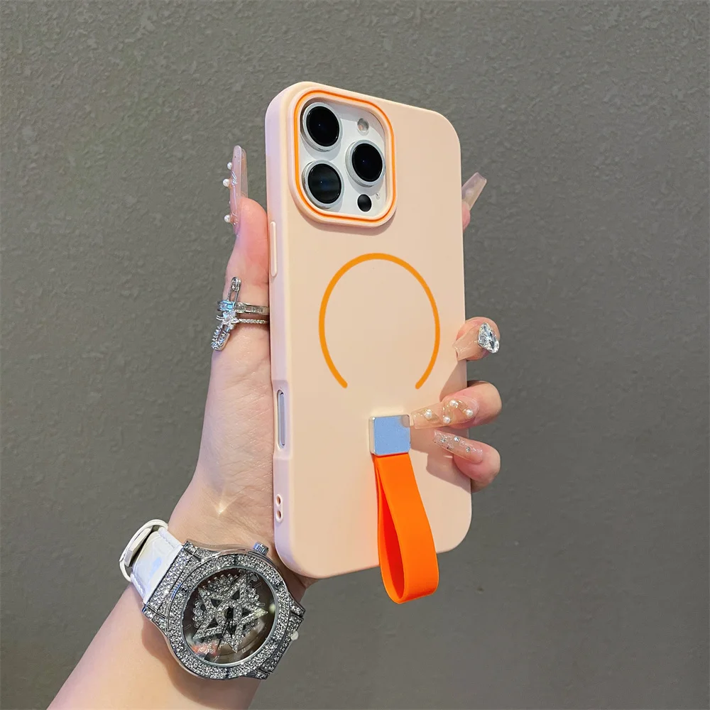 S0dd516062021444e93171291761b43983.webp For MagSafe Magnetic Phone Grip with Silicone Finger Strap Case For iPhone 17 Air 16 Pro Max 15 14 Plus 13 12 11 Soft Cover