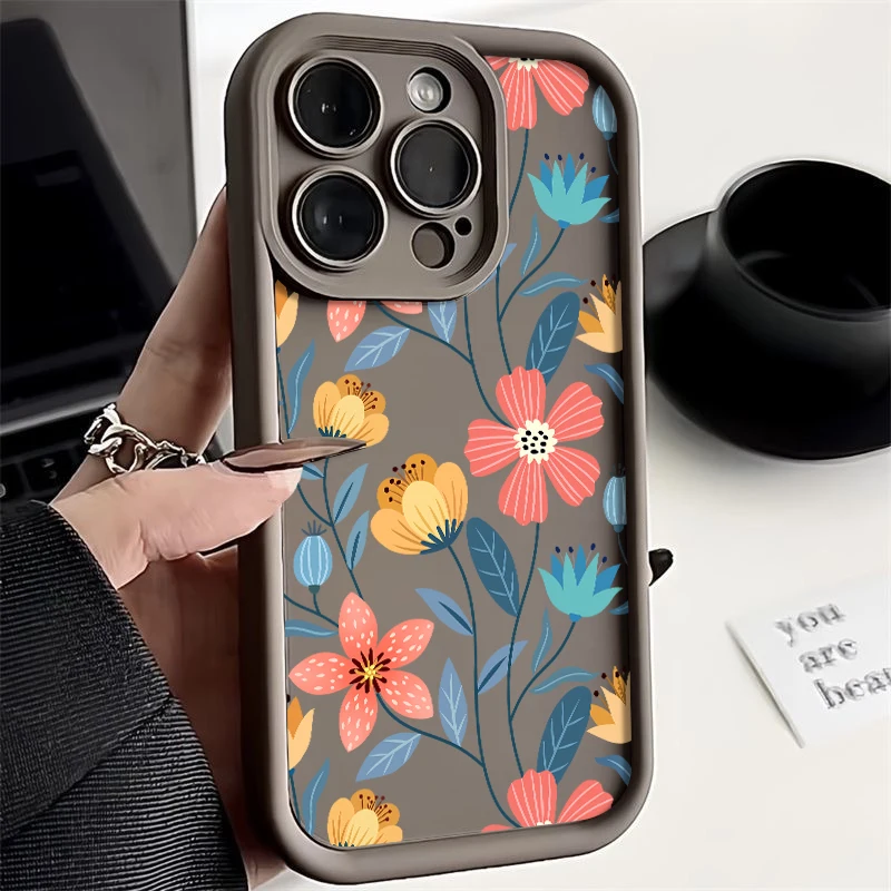 S0e1e0cfa958b47a6b3946ef235686922T-2.webp Colorful Flowers Silicone Case For iPhone 17 16e 15 16 Pro Max 14 13 12 11 Pro Max Air Shockproof Bumper Soft TPU Phone Cover