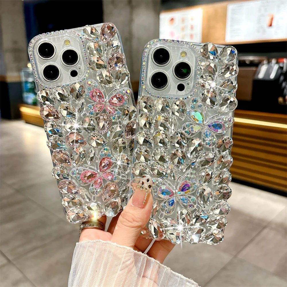 S0e7f8de507334292a140e19133f111a84.webp Luxury Glitter Rhinestone Butterfly Case for iPhone 17 Pro Max 16 15 14 13 12 11 Full Bling Diamond Cover Funda 15Pro 14Pro