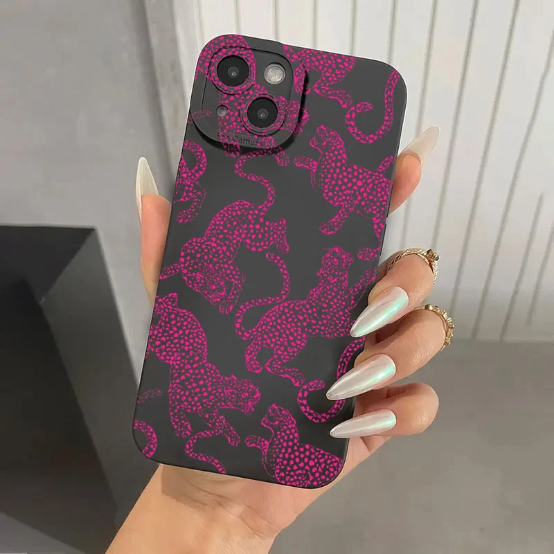 S0ef2249457ab44f58ca7ec693eee5f6ei-4.webp Pink Leopard Print Pattern Phone Case For iPhone 17 16 15 Pro Max 14 13 12 11 XS XR 7 8 Plus 16E Shockproof Soft Silicone Cover
