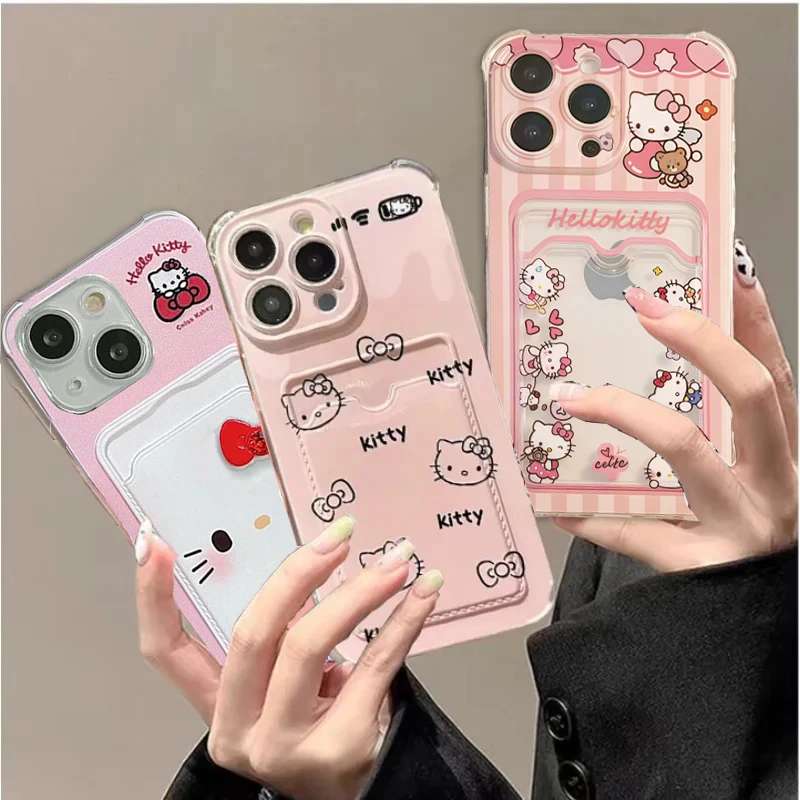 S0f20e026e5fb4aaaae70cbb5497c4d6eh.webp Cartoon Kitty Cute Cat Case For iPhone 17 Pro Max 17 Air 16 12 11 15 14 13 Pro Max 16 Plus XS Max 13 Mini Card Holder Slot Bag