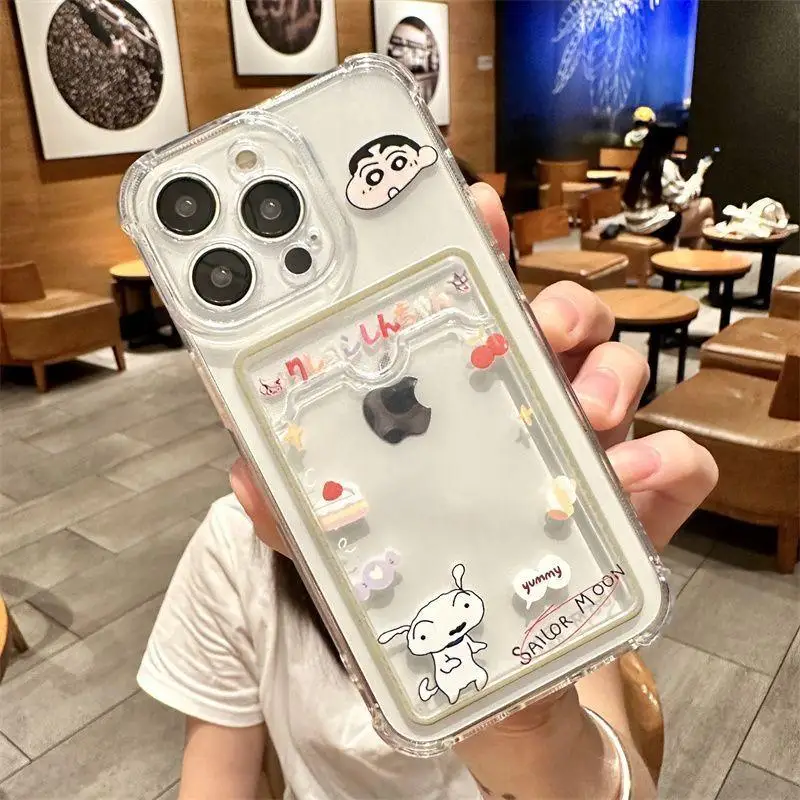 S0f2ac49b4c1948a3becb3f1a50e93ef8p.webp Cute Crayons Shin-chans Photo Card Slot Wallet Case For iPhone 17 Pro 17 Air 15 Pro Max 16 14 13 12 11 Plus 16e Cover Funda Sili