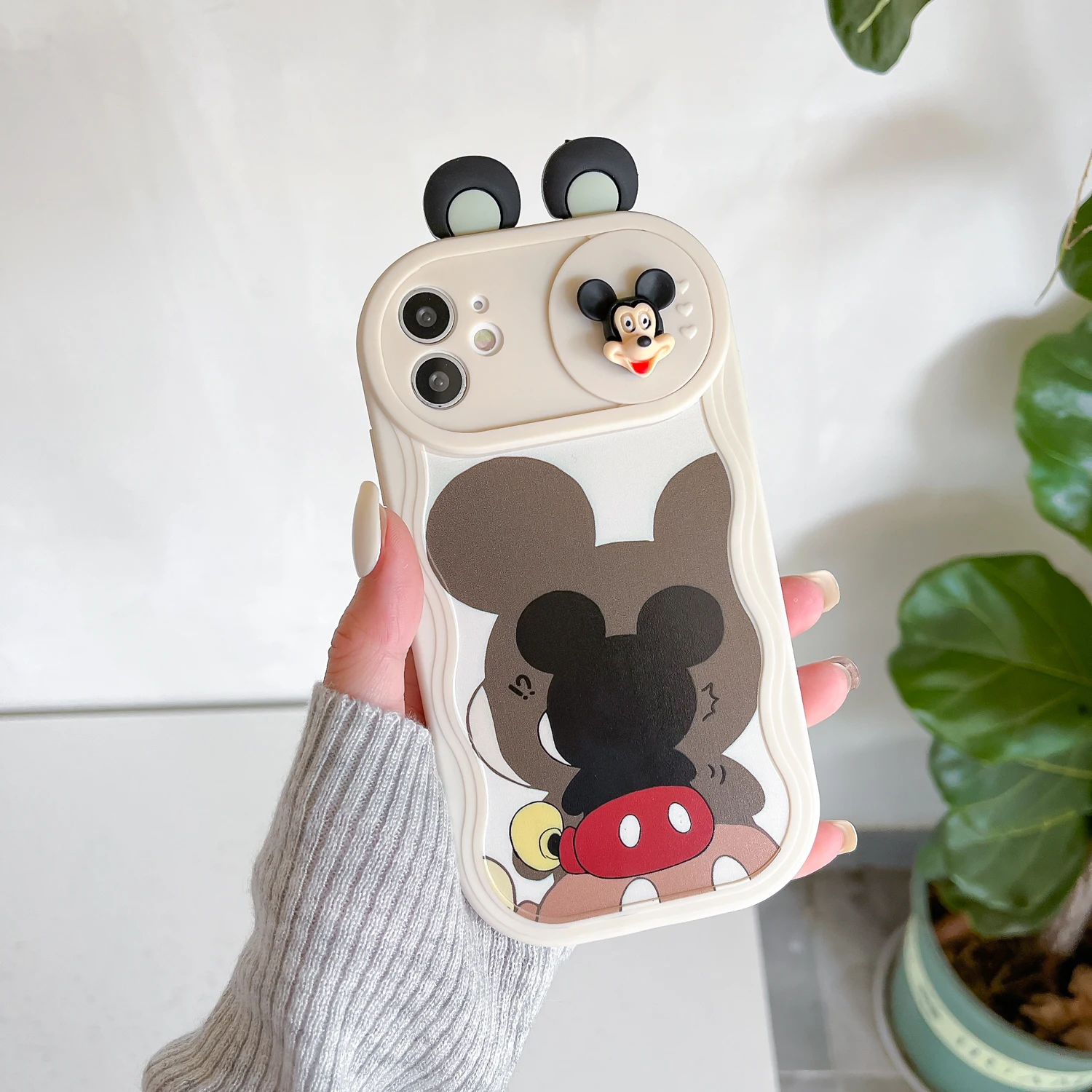 S0f5b4c1158e84d1a92ef64588b7efc24X.webp 3D Ears Toy Minni Stitch Winni Cartoon Sliding Camera Case for iPhone 16 Pro Max 14 Plus 15 X XS XR 7 11 12 13 Wave Phone Capa