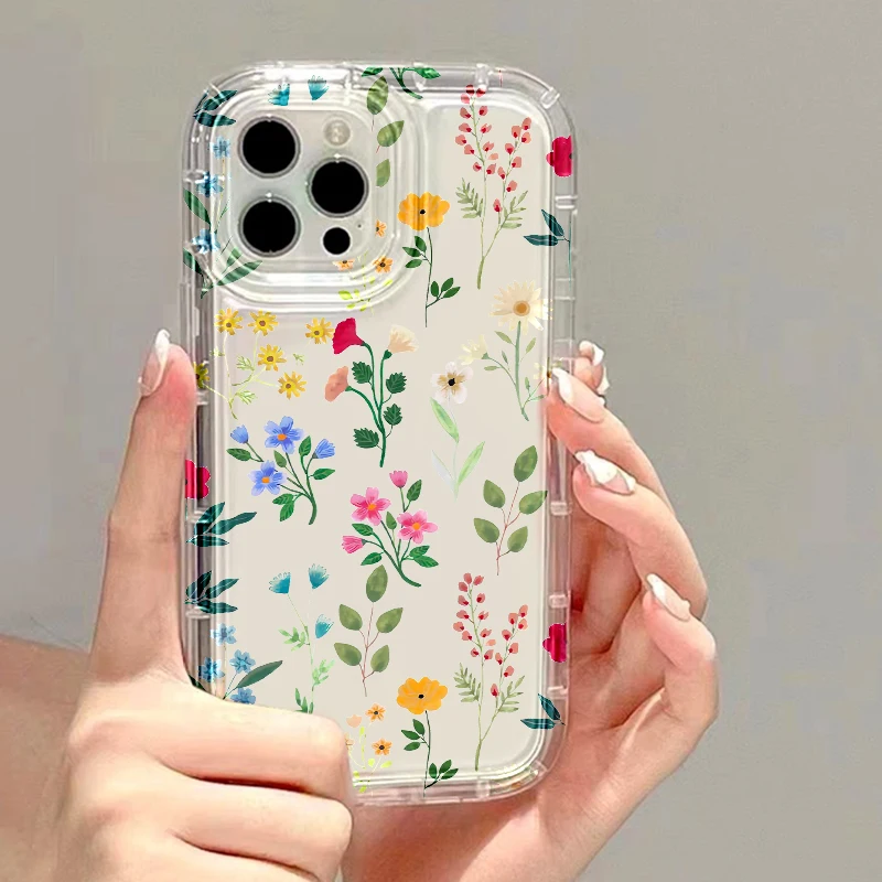 S108eadcd1c854e3990a46dc991600135K.webp Flower Phone Cases For iPhone 17 Case iPhone 16 Pro Max 17 Air 15 11 14 13 12 Promax 16 15 Plus Clear Carcasa Soft Silicon Cover
