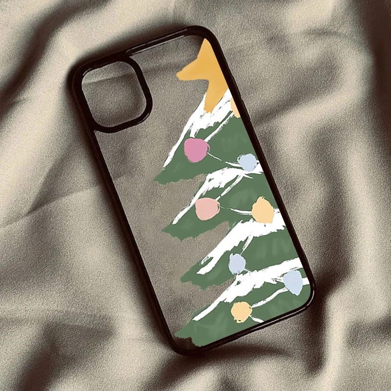 Christmas Tree Santa Claus Clear Phone Case For iPhone 17 16 Pro 16 Plus 16 15 14 13 12 11 Pro Max 17 Air 16E Protective Cover