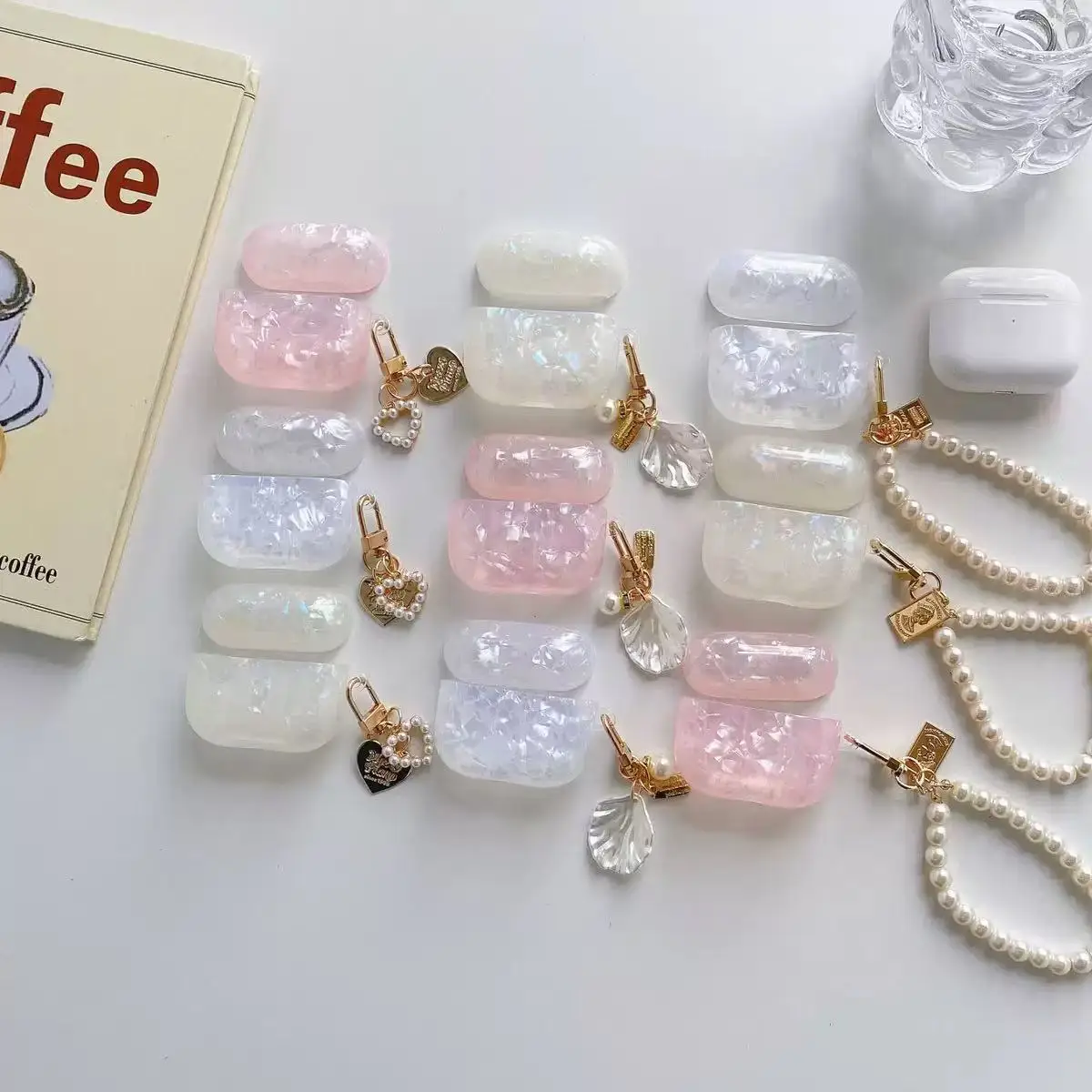 Pearl Earphone Cases For Airpods 4 Leopard Pendant Headphone Protective Cover For Apple Airpod 3 Pro 2 1 Generation Case