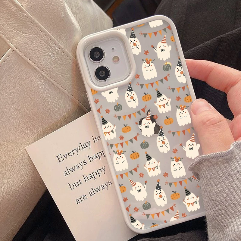 S125e7ae9408a4ee5bc160a6bd41c4b441.webp Cool Cartoon Halloween Ghost Spider Phone Case For iPhone 14 15 16 17 11 12Mini 13Pro Max XS XR 7 8Plus Lovely Clear Hard Cover