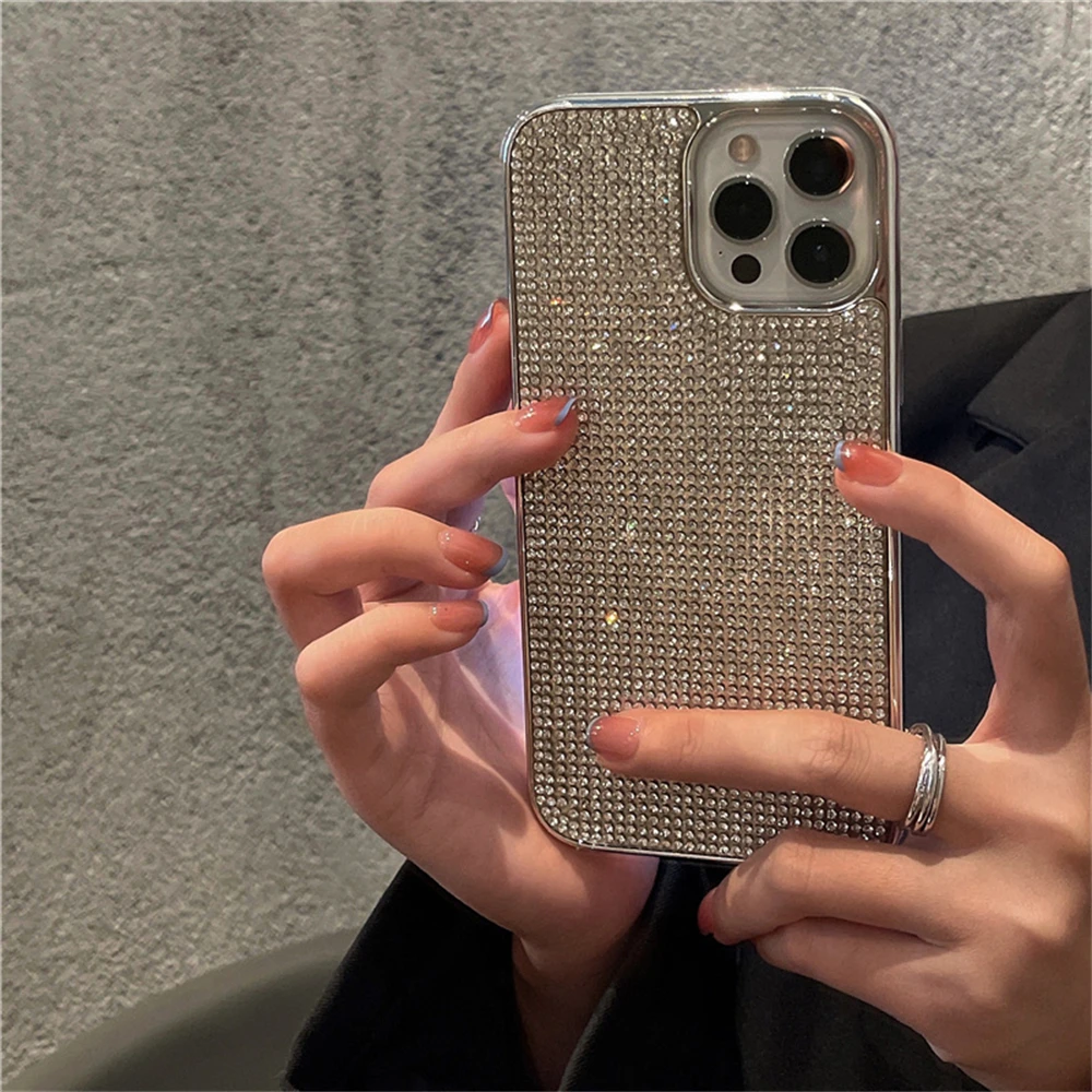 S12b5ebe98b8d45ddbc222c00c8ba105el.webp Luxury Glitter Rhinestones Phone Case For iPhone 17 16 15 14 11 12 13 Pro Max XS XR X 7 8 Plus SE Shniy Diamond Silicone Cover