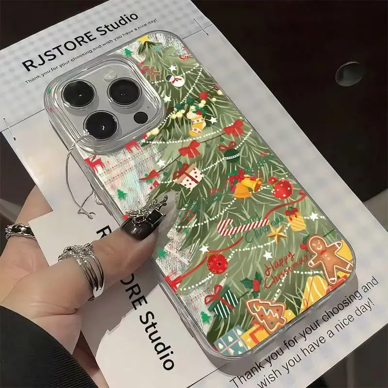 S146e8ce1450a40aca2990bfd9dbca10cc.webp Oil painting Christmas Tree Phone Cases For iPhone 17 Pro Max 17Air 16 Pro Max 16E 15 14 13 12 11 Pro Camlet Anti Drop Cover