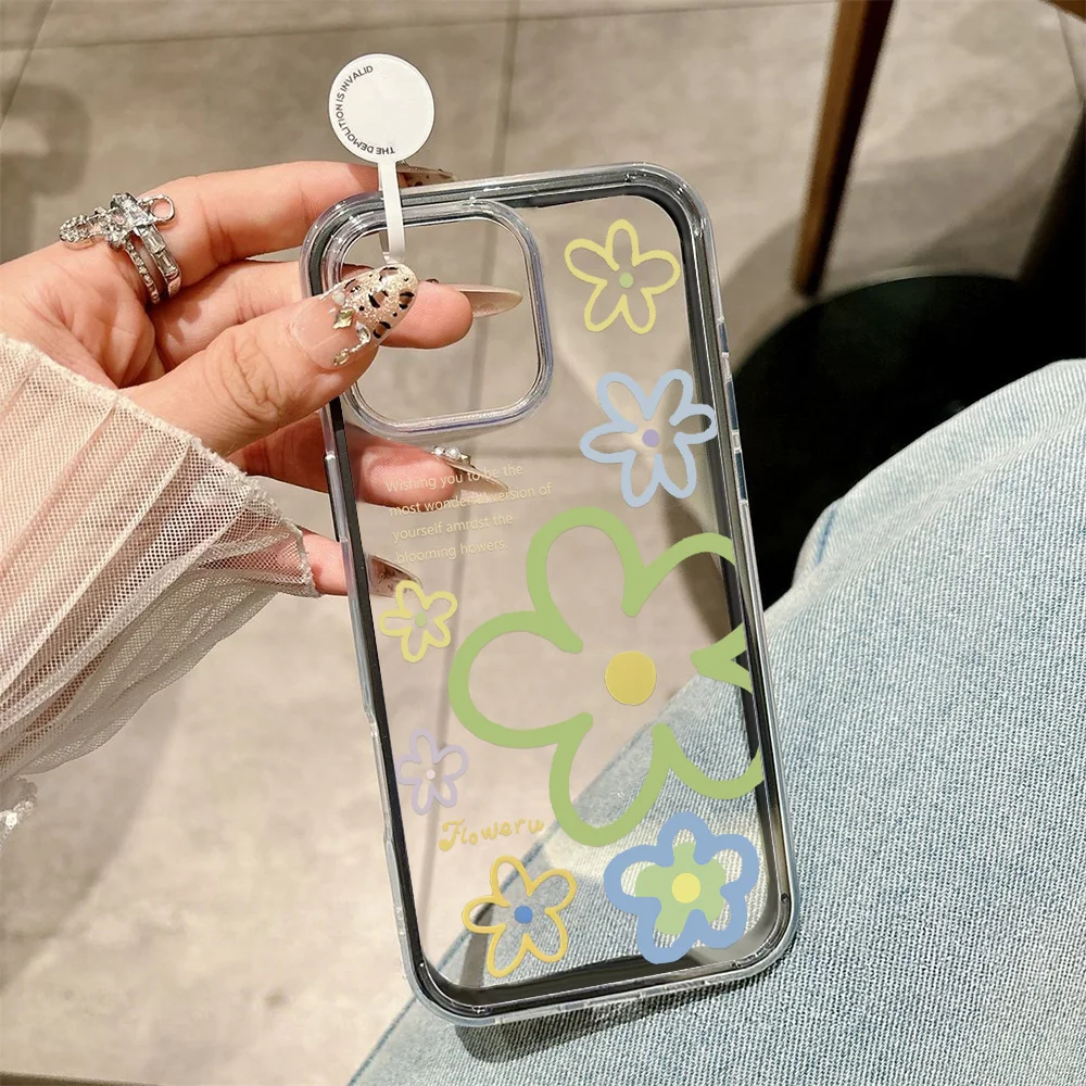 S1483226c405a40f1a21739e316b4685eb.webp 2 in 1 Candy Color Phone Case For iPhone 11 16 17 Pro Max 13 15 14 12 17 Air 17promax Soft TPU Transparent Flower Funda Cover