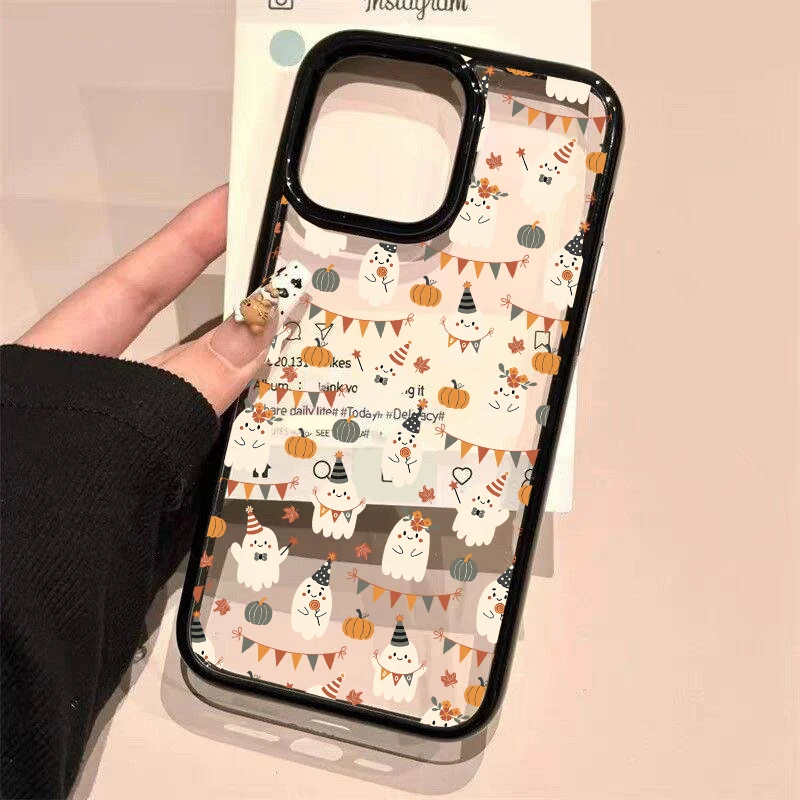 S14bdd97f872c4827badf9f73812d4b40m.webp Cool Cartoon Halloween Ghost Spider Phone Case For iPhone 14 15 16 17 11 12Mini 13Pro Max XS XR 7 8Plus Lovely Clear Hard Cover