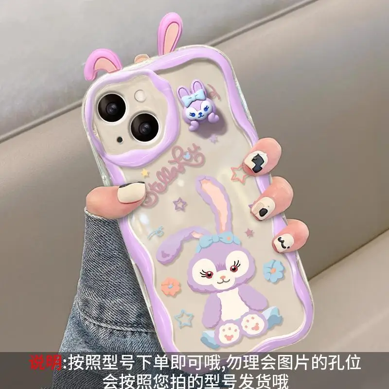 3D Cartoon Rabbit Case For iPhone 16 15 14 Plus 13 12 Mini 11 Pro XR XS Max