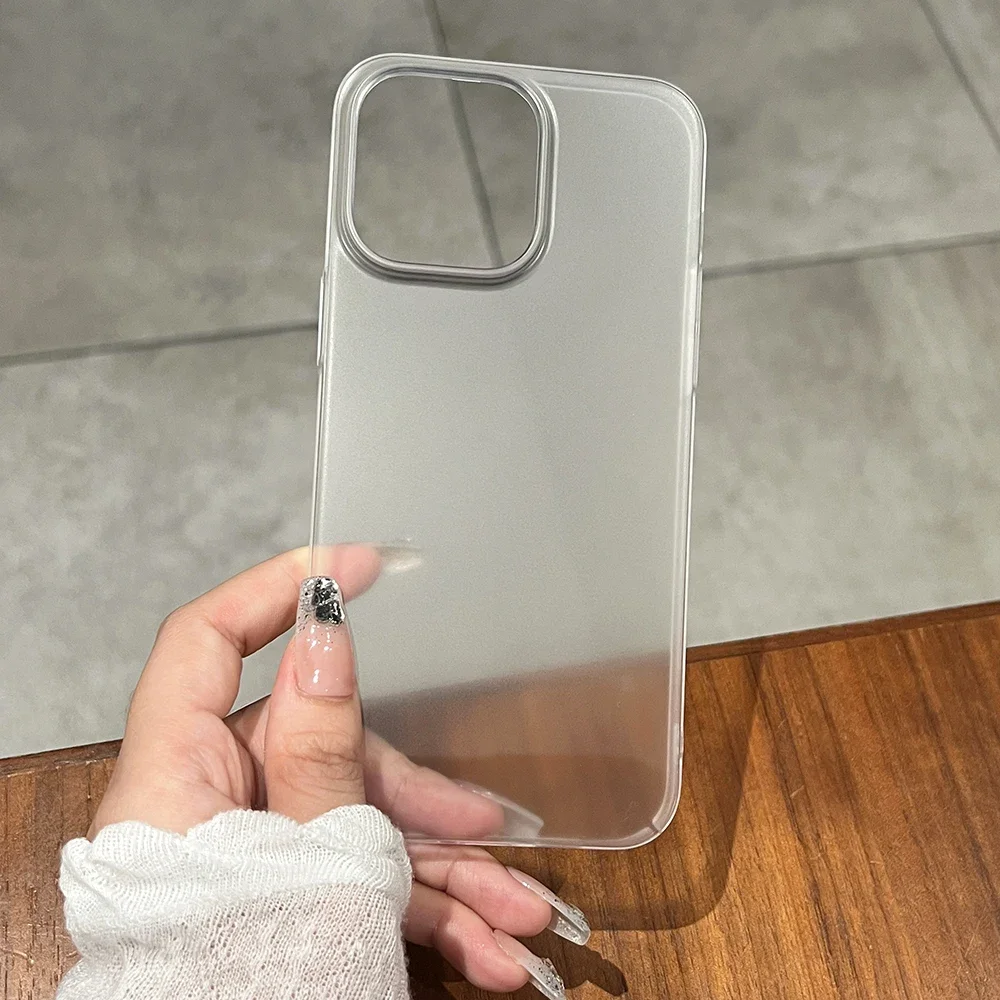 S18d273ad54f84d36acf1dbd7ac0f5a72o.webp Ultra Thin Matte Translucent Phone Case For Apple iPhone 17 16 15 14 Plus 13 12 Pro Max Hard Plastic PC Clear Silky Skin Cover