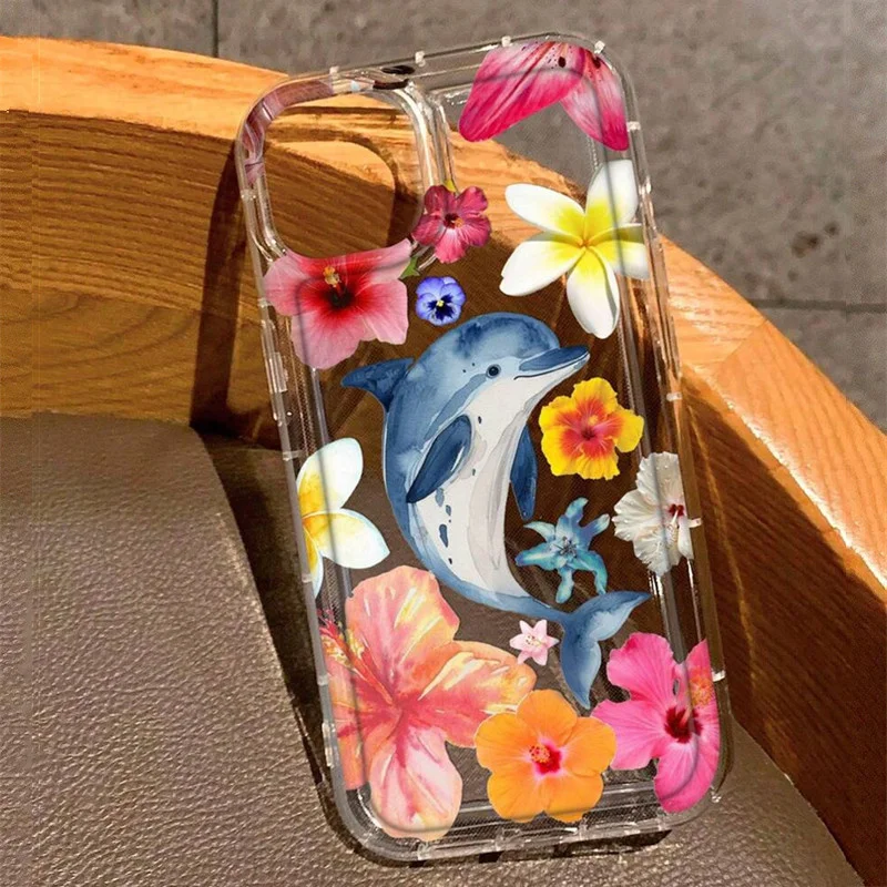 S19af10ba44564836a300788fa76af6d2M.webp Flower Lily Hibiscue Print Clear Phone Case for Iphone 16 15 14 13 12 11 17 Pro Max Mini 16E 7 8 Plus Vintage Floral Soft Cover
