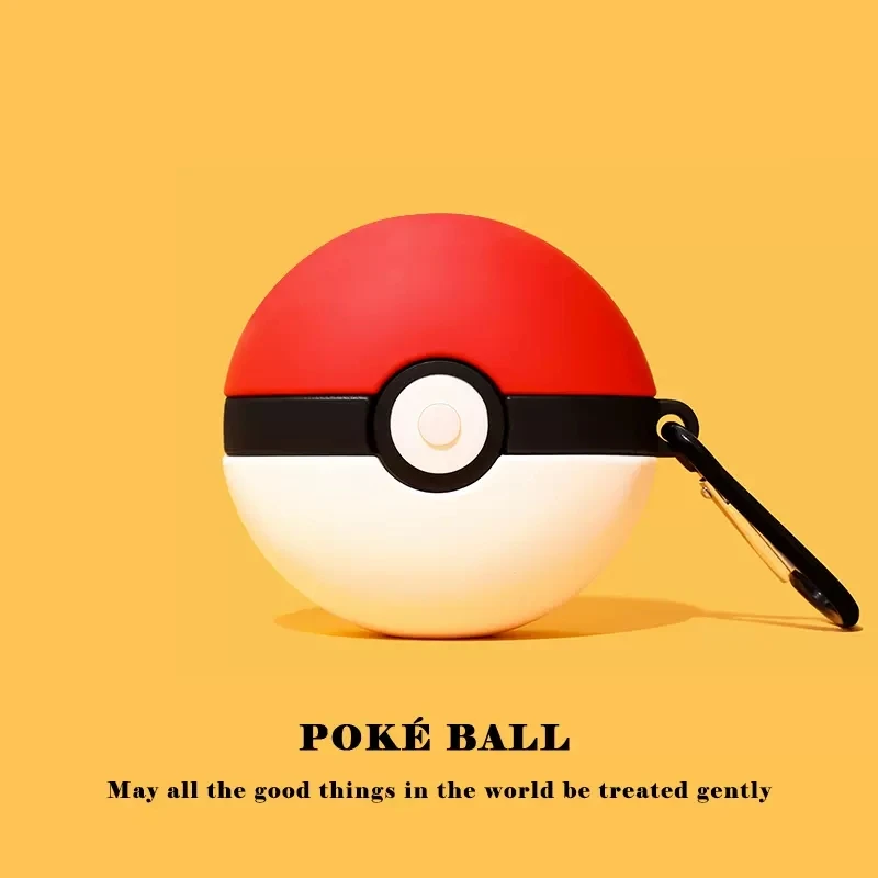 Cute Cartoon Pokeball Silicone Earphone Case Cover For Airpods 1 2 3 4 Pro Pro 2 Pro 3