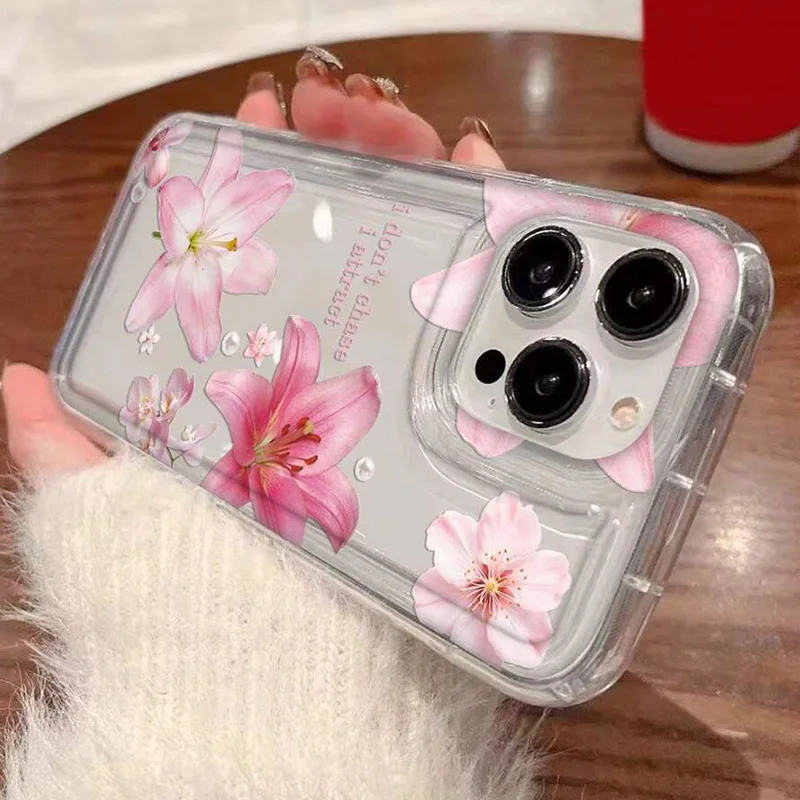 S1af3750bd07342228925b6e57faa027ds-3.webp Soft Phone Case For iPhone 17 16 15 14 13 12 11 Pro Max Air 16E XS X XR 7 8 Plus SE2 Mini Vibrant Flower Lily Print Clear Cover