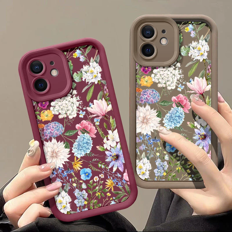 S1b7a9c3a22974092ad723624faafdee0R-1.webp Hydrangea Flower Soft TPU Case For iPhone 17 Air 16e 16 15 14 Pro Max 13 12 11 Pro Max XR X XS Shockproof Silicone Phone Cover