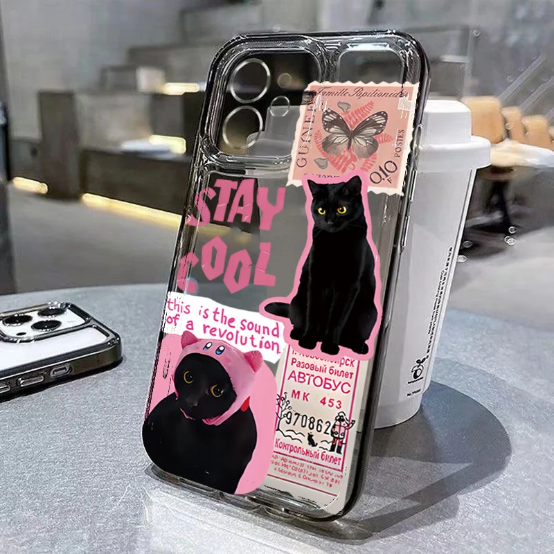 S1bb801eda5ab40f5a5d50916fa95e09dW-2.webp Creative Label Black Cat Transparent Phone Case For iPhone 15 16 16E 17 Air 14 13 12 11 Pro Max 7 8 Plus Soft Silicone Cover