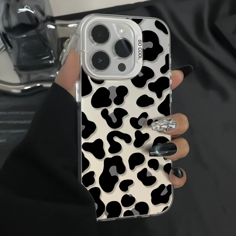 S1d9acea8a2a04fd6ab252bb615baada6A-1.webp Black Leopard Pattern Phone Case For iPhone 17 Cases iPhone 16 Pro Max 11 13 12 14 15 7 8 Plus 16E XS XR Anti-Fall Frosted Cover