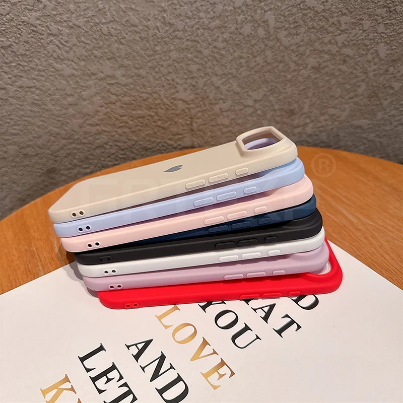 Love Heart Matte Candy Color Silicone TPU Soft Case For Iphone 17 Pro 17 Promax 17 Air 17 Solid Color Frosted Shell ﻿