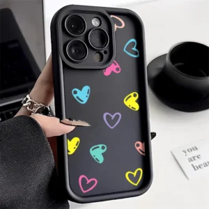 Cute Little Love Heart Phone Case For iPhone 17 Case iPhone 11 13 12 14 15 16 Pro Max X XS XR 7 8 Plus SE 2 Soft Silicone Cover