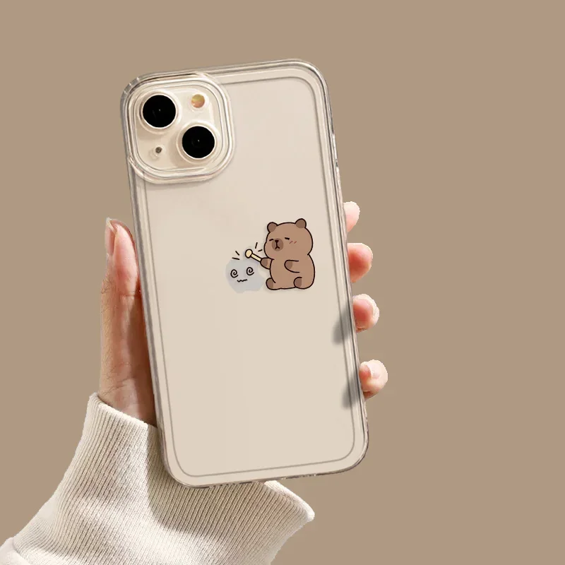 S1f50ff0b8d104f4dbce5b602fececd8e0.webp Funny Cartoon Capybara Phone Case For iPhone 16 15 13 11 12 14 Pro Max Mini 7 8 Plus SE X XS XR 16E Shockproof Transparent Cover