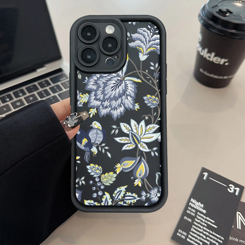 Case For iPhone 17 Cases iPhone 16 Pro Max Case Flower Printed Phone Case For iPhone 15 14 13 12 11 7 8 16 Plus 16E 17 Air Cover