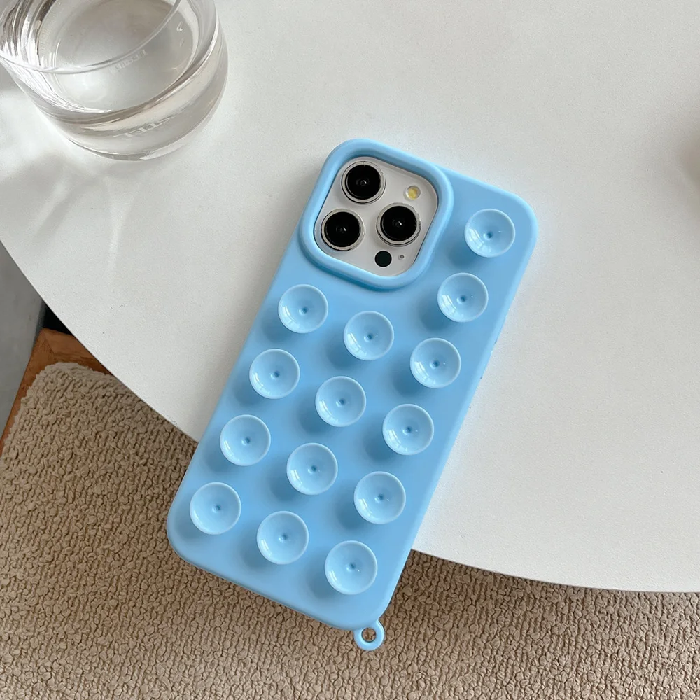 S20a06777eea14e3487c16b1e99ddd2ebe.webp 3D Suction Cup Silicone Phone Case For iPhone 16 Pro Case iPhone 13 15 17 11 12 14 Pro Max Anti Slip Wall Stand Back Cover Coque