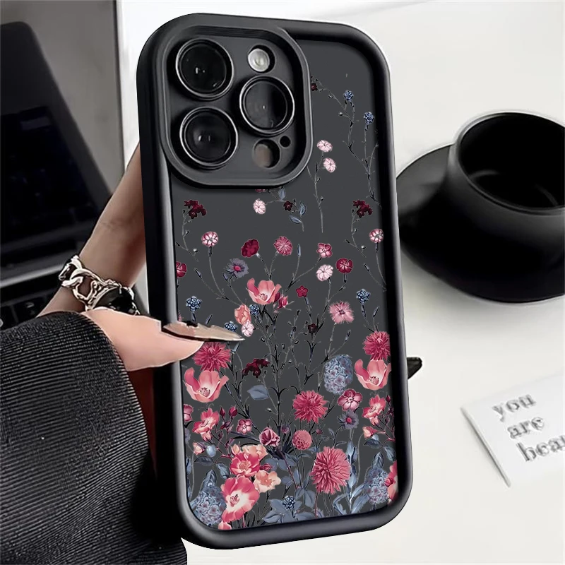 S211be97fe2b9499f9e7911422cb883e8k.webp Retro Flower Case For iPhone 16e 17 Air 16 15 14 Pro Max Plus 13 12 Pro Max 11 Shockproof Soft Silicone TPU Phone Back Cover