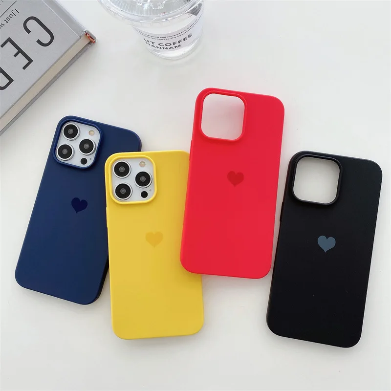 S21a4327c72924d7699a6f87909b02d1cv-1.webp Simple Candy Colors Love Heart Phone Case For iPhone 17 Air 16e 15 11 12 13 mini 14 Pro Max Plus Silicone Soft Shockproof Cover