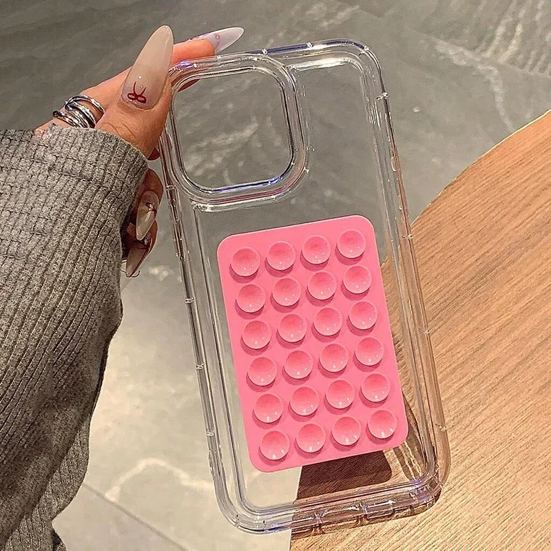 S225d36c6d4fb4dc4bd52dc43955fa84fR.webp 3D Suction Cup Airbag Phone Case For iPhone 17 16 15 14 13 12 11 Pro Max XR X XS 7 8 Plus SE Transparent Shockproof Bumper Cover