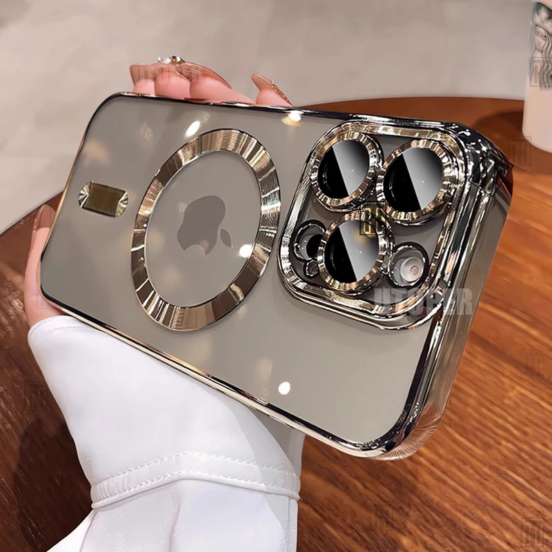 S22a75253036140fabd79020d7e8e2fce9-4.webp Official Desert Gold Phone Case For iPhone 17 Air 16 15 14 13 12 11 Pro Max Plus Clear Magsafe Magnetic Lens Protect Soft Cover