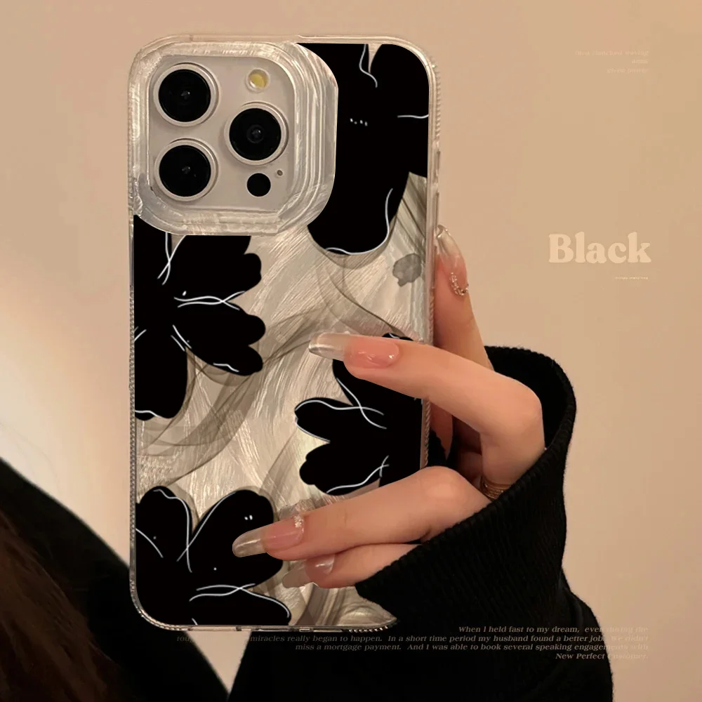 For iPhone 17 16 Pro Max 16E Case Rose Floral Painted Case For iPhone 15 14 13 12 11 Pro Max 17 Air 7 8 SE2 Anti-fall Soft Cover