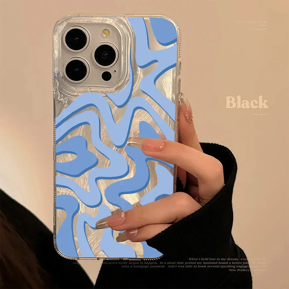 S23218b4d3e2d4f13bfc84b4a0595e477X.webp Luxury Laser Wave Pattern Phone Case For iPhone 17 16 Pro Case iPhone 15 14 13 12 11 Pro Max Mini 17Air 7 8 16 Plus SE2 Cover