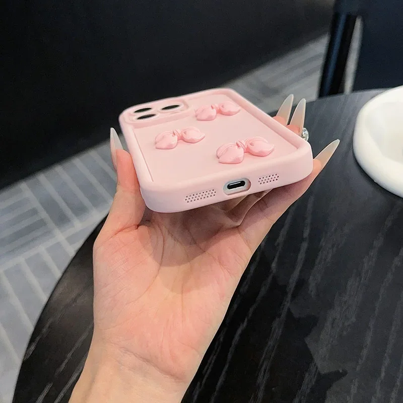 S2342dc831c404692b93a2c2a42726511f.webp 3D Pink Cute Bowknot Silicone Soft Phone Case For iPhone 17 16 15 14 13 12 11 Pro Max XS XR X 7 8 Plus Shockproof Bumper Cover
