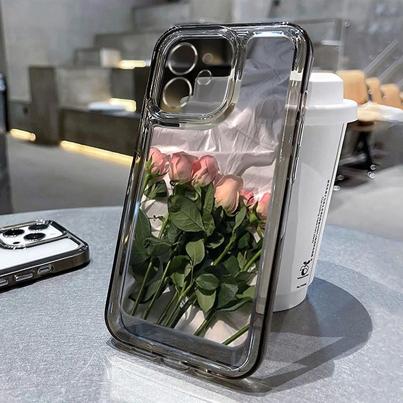 S234a82cbe8094291b84f1cef18baa9f8i.webp Rose Flower Phone Case For iPhone 16 Pro Case iPhone 17 11 13 15 12 14 Pro Max 16E XR XS 7 8 Plus SE Soft Shockproof Clear Cover
