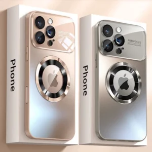 New Luxury Matte PC Big View Glass Lens Protection Case for iPhone 17 Air 16 15 14 13 12 11 Pro Max Plus Magsafe Magnetic Cover