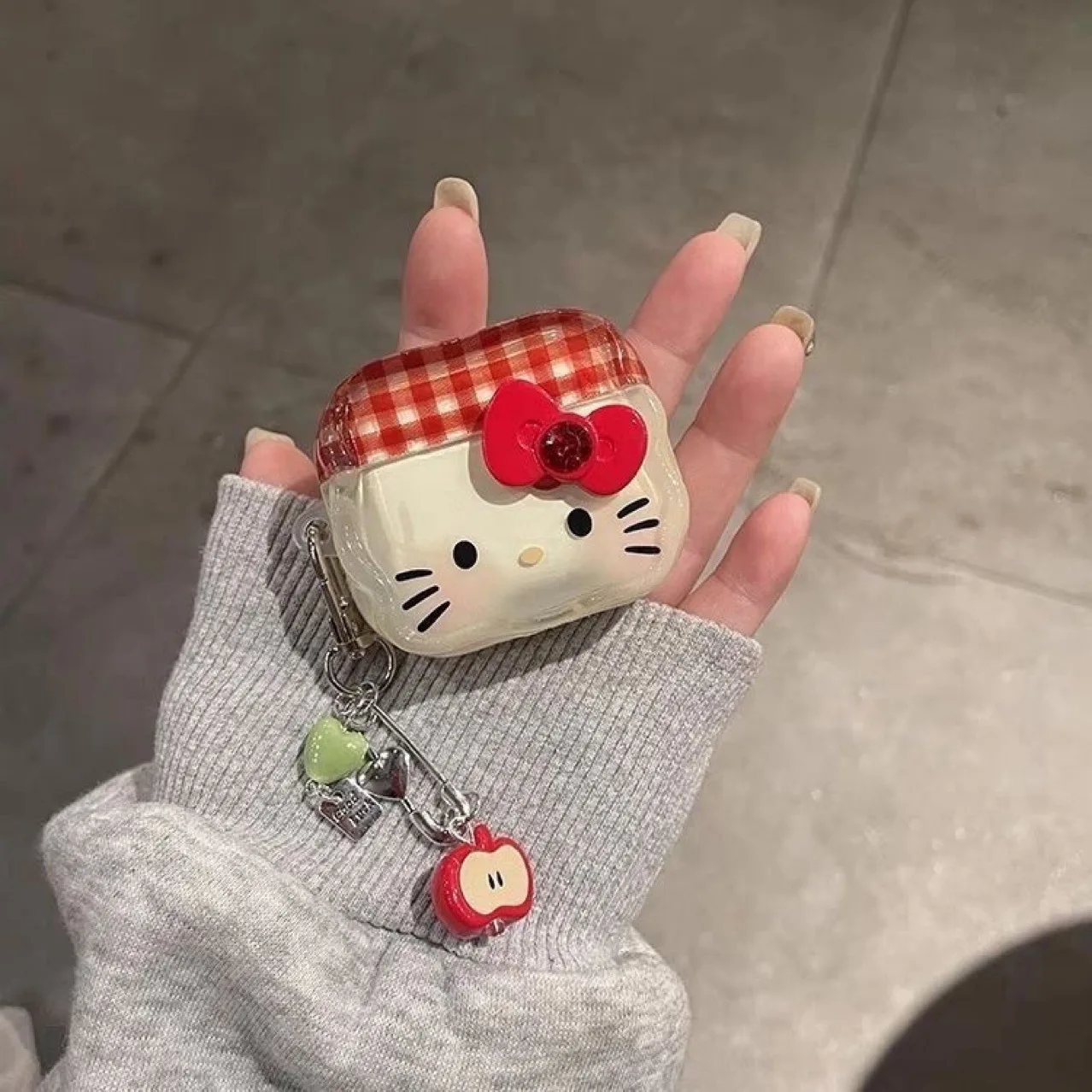 S25b7447b5a6c4d6cb688fe1a177045070-1.webp Cartoon Cat Kitty Earphone Case For Airpods 4 3 Pro 2 1 Wireless Bluetooth Headset Protective Cover With Keychain