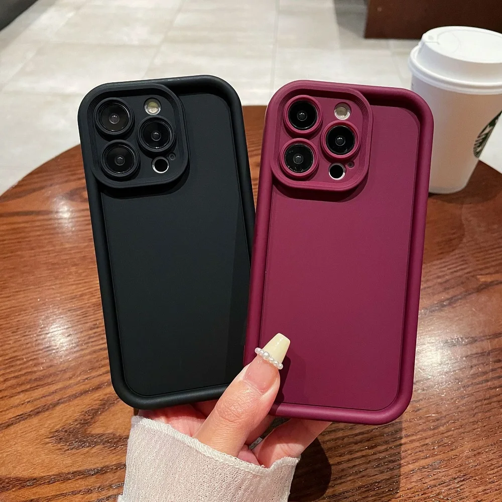 S25d19866dcc844038c9760d7800cf3ed3-1.webp Soft Solid Color Shockproof Phone Case For iPhone 16 15 14 13 12 11 Pro Max XS X XR 8 7 Plus SE 2022 Plain Silicone Bumper Cover