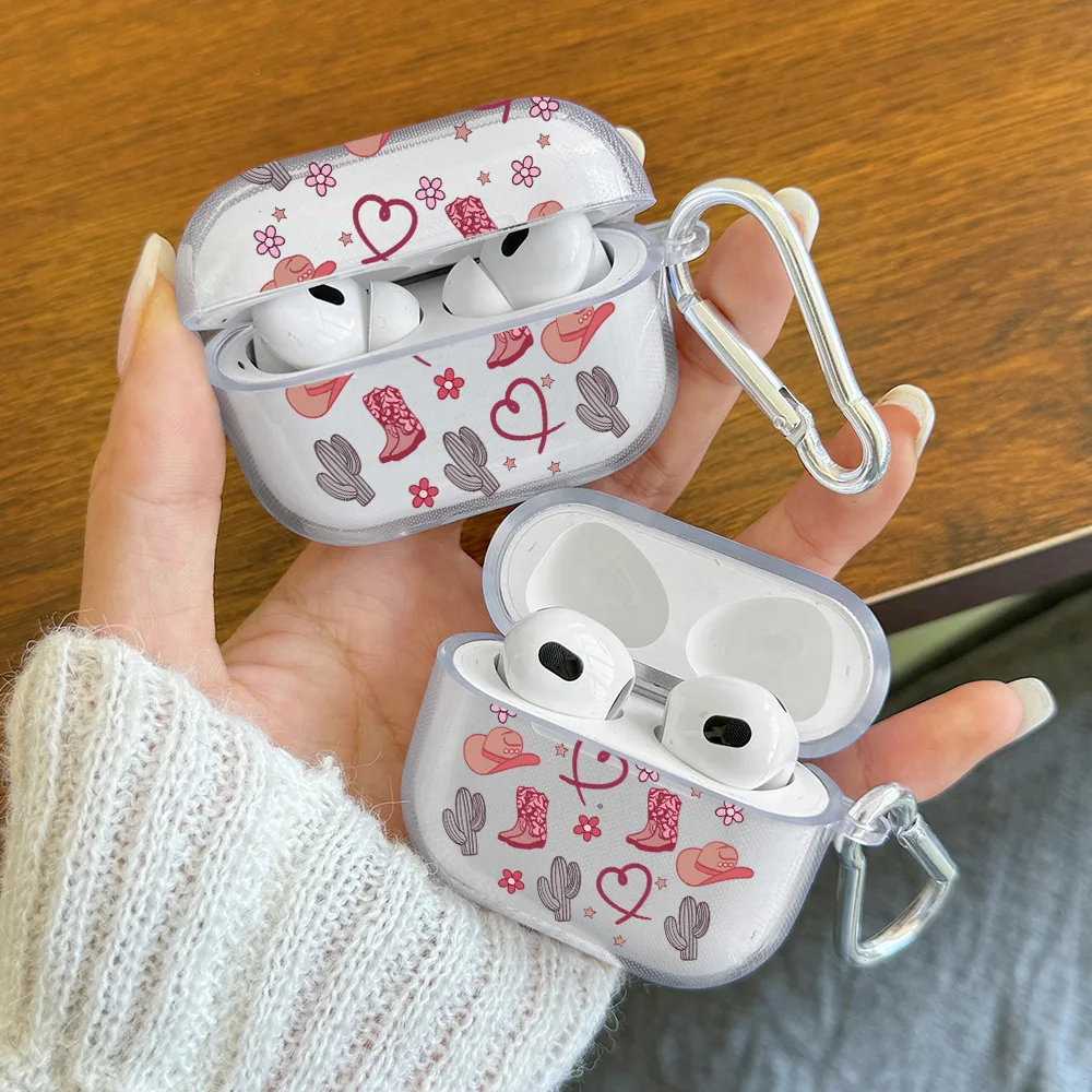 Pink Heart Butterfly Design Case For AirPods 4 3 1 2 Gen TPU Earphone Protecitve Case For AirPods Pro 2/Pro Cover with Keychain