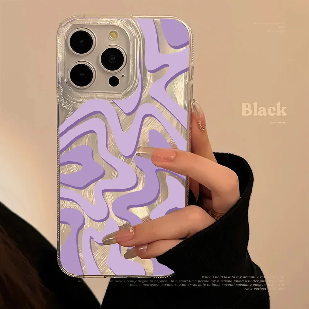 S27daf9c56b3e4573b0f95055a0f56bbcG.webp Luxury Laser Wave Pattern Phone Case For iPhone 17 16 Pro Case iPhone 15 14 13 12 11 Pro Max Mini 17Air 7 8 16 Plus SE2 Cover